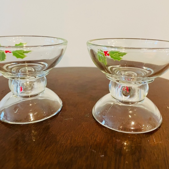 Vintage Avon “Holiday Hostess Collection" glass candle holders from 1981 - Picture 5 of 7